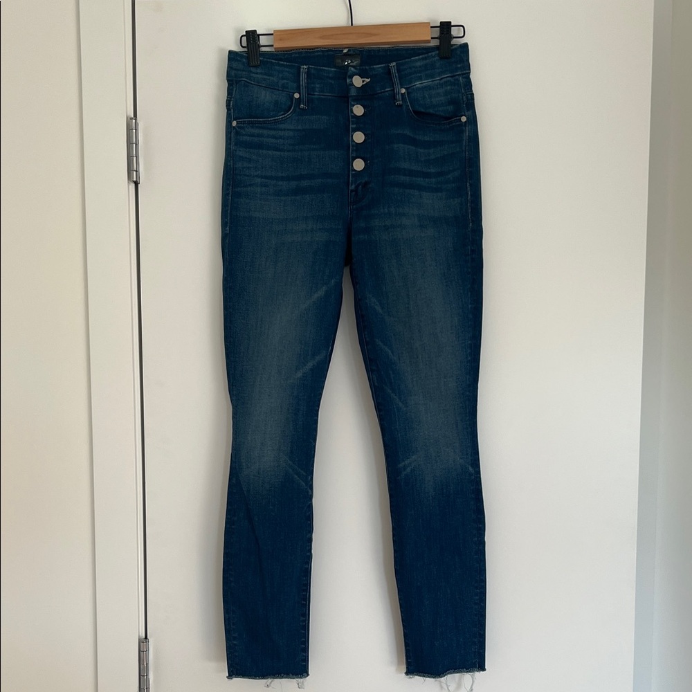 MOTHER High Rise Dark Blue Jeans